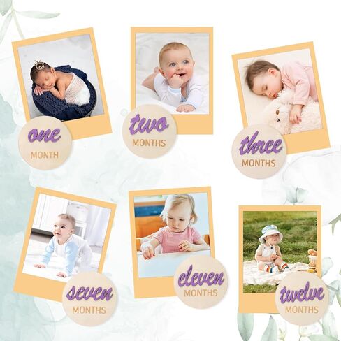 3D Baby Monthly Milestone Cards, Wooden First Year Milestone Signs, Baby Monthly Announcement Sign, Newborn Photography Props to Document Baby's Growth in Kuwait