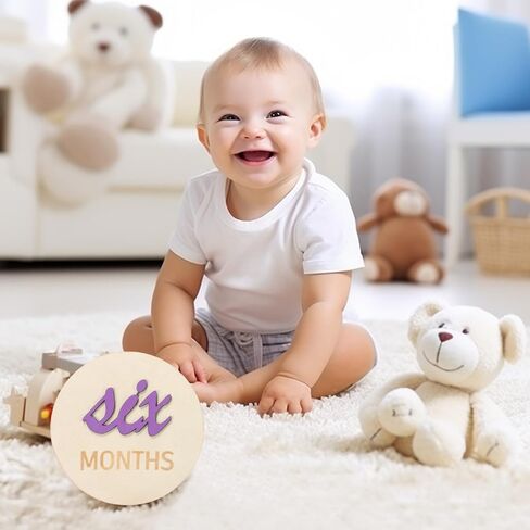 3D Baby Monthly Milestone Cards, Wooden First Year Milestone Signs, Baby Monthly Announcement Sign, Newborn Photography Props to Document Baby's Growth in Kuwait