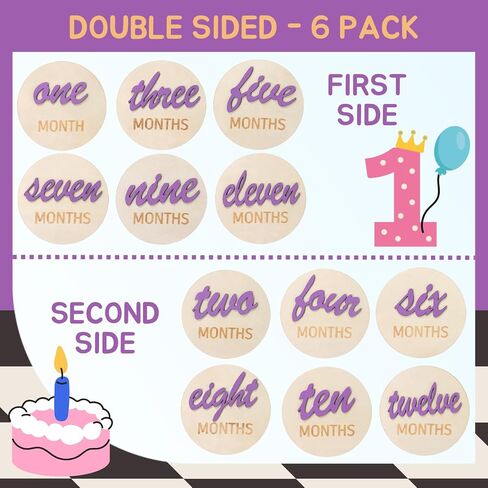 3D Baby Monthly Milestone Cards, Wooden First Year Milestone Signs, Baby Monthly Announcement Sign, Newborn Photography Props to Document Baby's Growth in Kuwait
