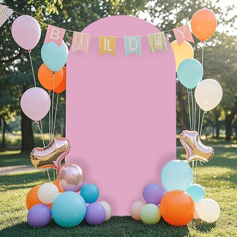 SquarePie Wedding Arch Backdrop Cover 7.2FT White Spandex Round Top for Birthday Party Celebration Decoration in Saudi Arabia
