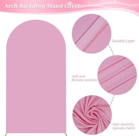 SquarePie Wedding Arch Backdrop Cover 7.2FT White Spandex Round Top for Birthday Party Celebration Decoration in Saudi Arabia