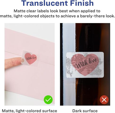 Avery Matte Clear Rectangle Labels with Sure Feed, 2" x 2-5/8", 150 Matte Clear Labels, Laser/Inkjet Printable Labels in Saudi Arabia