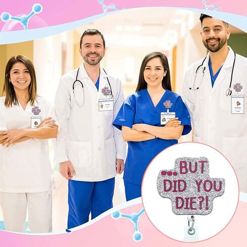 شارة مضحكة شارة بكرة حامل ممرضة ولكن هل ماتت طبية شارة التمريض الفكاهية بكرات قابلة للسحب للممرضات الممرضات الاكريليك اللمعان شارة مقطع rn lpn cna in Kuwait