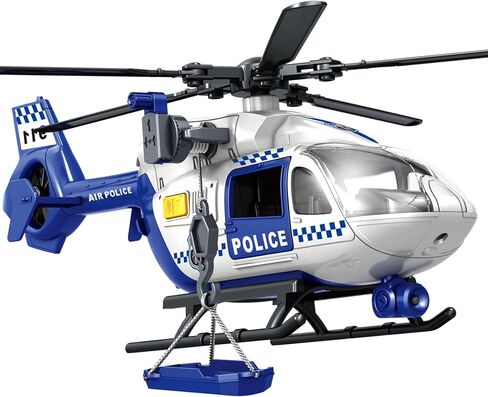Wenbeier Fire Rescue Helicopter Toys for Boys with Hanging Basket Toy Airplane with Lights and Sound Firefighting Vehicles Toys for Kids Aged 3 4 5 6 7 in Saudi Arabia