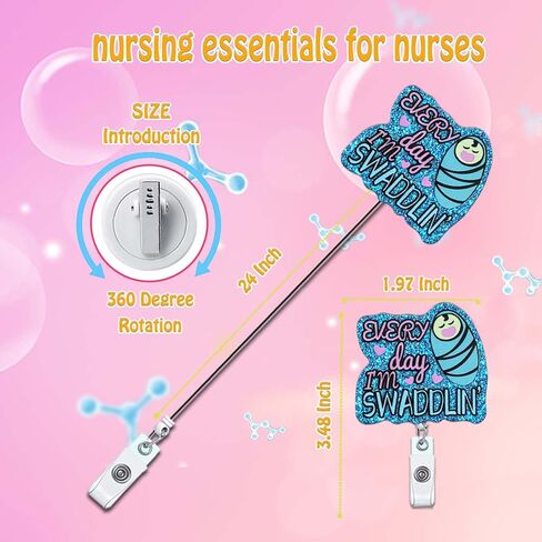 Funny Badge Reel Holder Nurse But Did You Die Medical Humorous Nursing Badge Reels Retractable for Nurses Acrylic Cute Glitter Badge Clip RN LPN CNA LVN ID Name Card Nurse Gifts in Kuwait