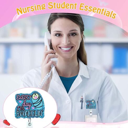 Funny Badge Reel Holder Nurse But Did You Die Medical Humorous Nursing Badge Reels Retractable for Nurses Acrylic Cute Glitter Badge Clip RN LPN CNA LVN ID Name Card Nurse Gifts in Kuwait