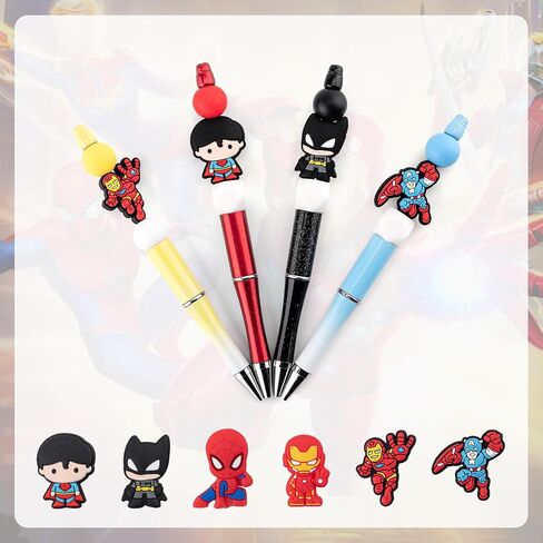 12Pcs Silicone Focal Beads for Pens,Cute Silicone Beads for Keychain Making Kit,Anime Cartoon Loose Beads Charms Bulk for Jewelry Bracelet Necklace Making DIY Crafts in Saudi Arabia