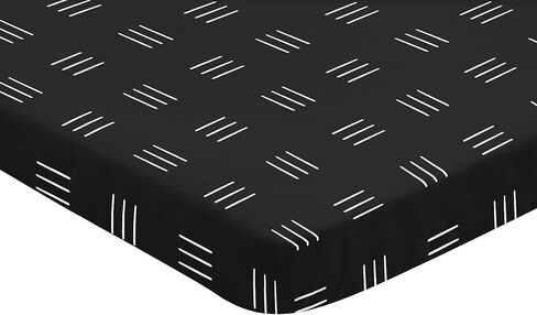 Sweet Jojo Designs Black White Boho Mudcloth Boy Girl Unisex/Gender Neutral Baby Fitted Crib Sheet Set Infant Newborn Nursery Toddler Bed Room Standard Mattress 2p Bohemian Woodland Tribal Southwest in Kuwait