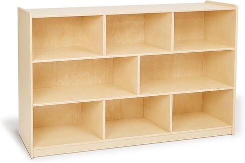 Monläurd® 100% Birch Cabinet, 8-Section Montessori Wooden Bookshelf & Storage Organizer, Toy Storage Cabinet for Kids, Daycare Furniture, Toddler Book Shelf for Playroom, Classroom and Nursery in Kuwait