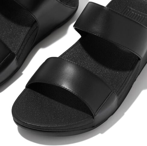FitFlop Women's Lulu Leather Slides Wedge Sandal, Platino, 5 in Saudi Arabia