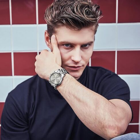 Men's Watch Fashion Nice Luxury Watches for Men Mens Dress Watch with Day Date Waterproof Stainless Steel Men Watch Analog Quartz Men's Wrist Watches Big Dial Mens Watches in Saudi Arabia