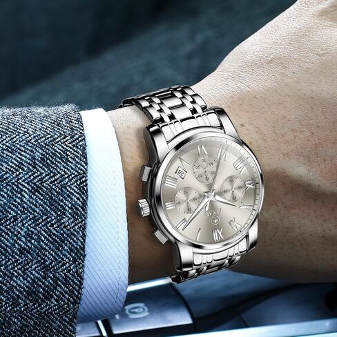 Men's Watch Fashion Nice Luxury Watches for Men Mens Dress Watch with Day Date Waterproof Stainless Steel Men Watch Analog Quartz Men's Wrist Watches Big Dial Mens Watches in Saudi Arabia