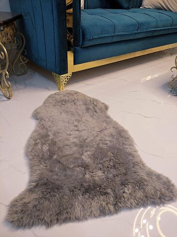 Genuine Handmade Sheepskin Rugs Thick Lush Leather Fur Pelt Many Colors + Sizes (Red) in Saudi Arabia