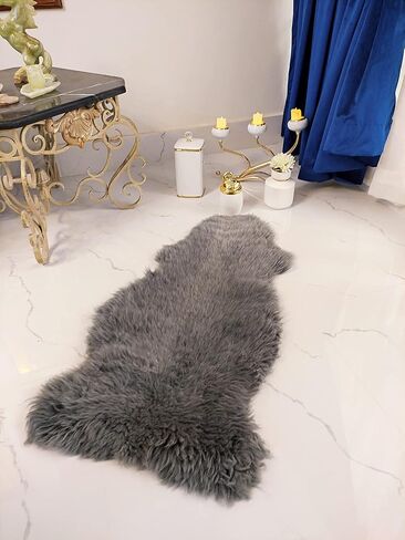 Genuine Handmade Sheepskin Rugs Thick Lush Leather Fur Pelt Many Colors + Sizes (Red) in Saudi Arabia