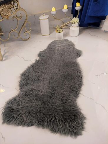 Genuine Handmade Sheepskin Rugs Thick Lush Leather Fur Pelt Many Colors + Sizes (Red) in Saudi Arabia