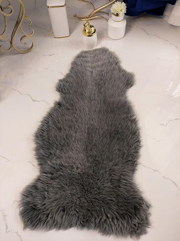Genuine Handmade Sheepskin Rugs Thick Lush Leather Fur Pelt Many Colors + Sizes (Red) in Saudi Arabia