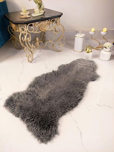 Genuine Handmade Sheepskin Rugs Thick Lush Leather Fur Pelt Many Colors + Sizes (Red) in Saudi Arabia