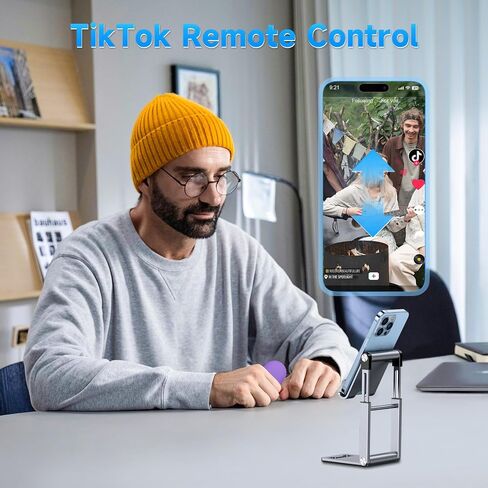 TIK Tok Bluetooth Remote Control, Page Turner for Kindle App ebooks, Smartphone Camera Remote Shutter Button, Short Videos Scrolling Ring Rechargeable, for Smartphones and Tablets(White) in Saudi Arabia