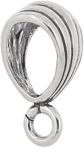 egemmall Sterling Silver Shell Slider Pendant Clasp Bail Connector with Open Loop, Oxidized Silver in Kuwait
