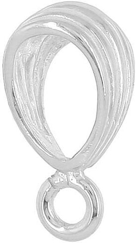 egemmall Sterling Silver Shell Slider Pendant Clasp Bail Connector with Open Loop, Oxidized Silver in Kuwait