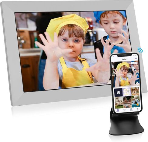 TROCOTN 10.1 Inches WiFi Digital Picture Frame with 1280x800 IPS LED Touch Screen, Auto-Rotate, 32GB Memory, Share Photos/Videos Instantly via Uhale App or Uhale Web from Anywhere. (White) in Saudi Arabia