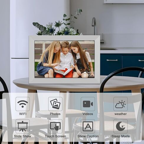 TROCOTN 10.1 Inches WiFi Digital Picture Frame with 1280x800 IPS LED Touch Screen, Auto-Rotate, 32GB Memory, Share Photos/Videos Instantly via Uhale App or Uhale Web from Anywhere. (White) in Saudi Arabia