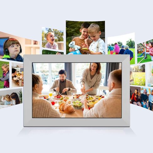 TROCOTN 10.1 Inches WiFi Digital Picture Frame with 1280x800 IPS LED Touch Screen, Auto-Rotate, 32GB Memory, Share Photos/Videos Instantly via Uhale App or Uhale Web from Anywhere. (White) in Saudi Arabia