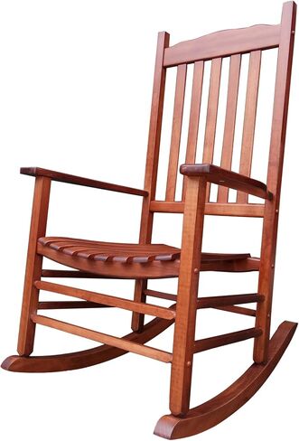 Rocking Rocker - A001NT Natural Wood Porch Rocker/Outdoor Rocking Chair - Easy to Assemble - Comfortable Size - Outdoor or Indoor Use in Kuwait