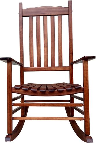 Rocking Rocker - A001NT Natural Wood Porch Rocker/Outdoor Rocking Chair - Easy to Assemble - Comfortable Size - Outdoor or Indoor Use in Kuwait