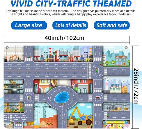 200 PCS Felt Board Story Set for Toddlers with Storage Bag City Traffic Themed Flannel Sensory Board Wall Interactive Storytelling Teaching Play Activity Kits 40x28 inch(Lightgrey) in Kuwait