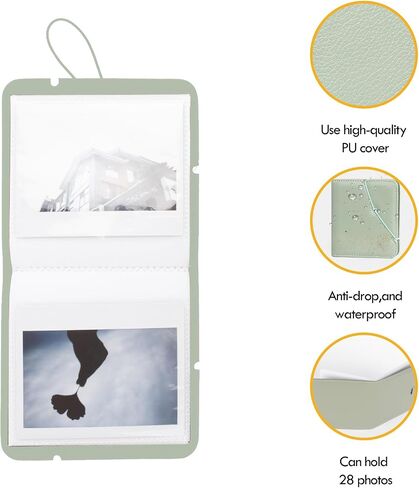 Rieibi Photo Album for Fujifilm Instax Wide210/Wide300/Wide400 Camera, Album for Polaroid, 3.4x4.3 Inch Wide Film 28 Pockets PU Leather Photo Frame for Instax Wide 400 Album, for Polaroid Album in Kuwait