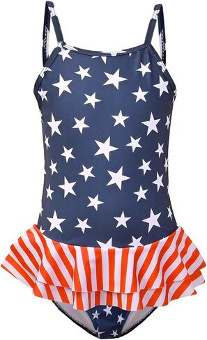 QPANCY One Piece Swimsuits for Girl Ruffle Unicorn Bathing Suits Strap Swimwear in Kuwait
