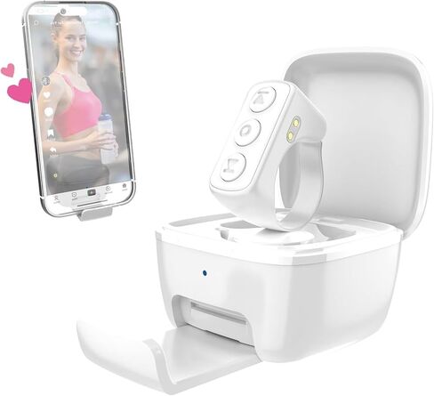 TikTok Scrolling Ring with Phone Stand, Remote Control for TikTok, Bluetooth Page Turner for iPad/Kindle App/iPhone/Android (Black) in Saudi Arabia