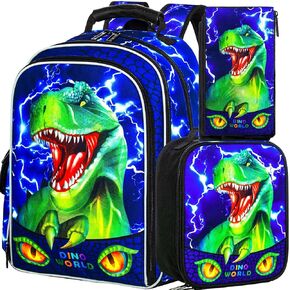 3PCS Backpack for Girls and Boys 16" Little Kids Preschool Bookbag, Elementary School Backpacks and Lunch Box