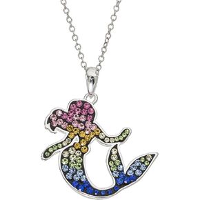 Disney The Little Mermaid, Princess Ariel Silver Plated Crystal Pendant, 18" in Kuwait
