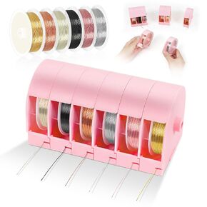 Toolour 6 Pack Jewelry Deling Ware With Box for Jewelry Making Supplies and Craft (26 Gauge ، 0.4mm ، 32.8 ver)