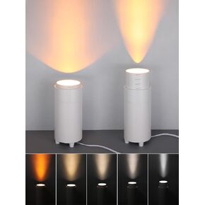 TORCHSTAR 5CCT Zoomable Uplighting Floor Can Light, 10.39 Inch Large Size, 1200LM Dimmable Indoor Spot Light with Auto ON/Off Switch, Integrated Adjustable Focus Lighting, 1800-5000K, Black, Pack of 2