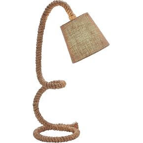 Deco 79 Jute Rope Handmade Room Desk Lamp Rope Styled Accent Lamp, Lamp 11" x 14" x 32", Brown