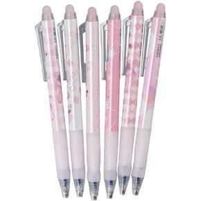 Dohobby 6pcs لطيف القلب ، Press Rollerball Pen لطيف محو الهلام أقلام أقلام كاواي.