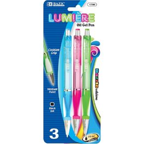 BAZIC Fancy Lumiere Retractable Pen w/Cushion Grip (4/Pack)(1780)