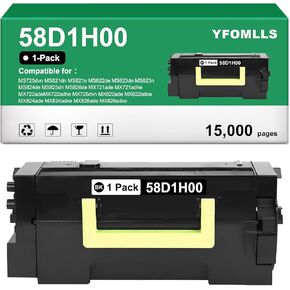 58D1H00 خرطوشة الحبر عالية العائد متوافقة مع LEXMARK 58D1H00 لـ MS725 MS821 MS822 MS823 MS824 MS825 MS826 MX721 MX722 MX725 MX822 MX824 MX826 (1 Pack ، 15،000 Pages)