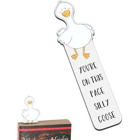 Funny Bookmarks, Cute Goose Design, Stainless Steel, 1 Piece