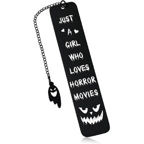 Horror Lovers Gifts, Horror Gothic Gifts for Her Easter Gift for Book Lover Gothic Stuffers for Women Teen Girls Dark Romance Bookmark for Her Ghostface Keychain, Easter Basket Stuffers for Girls