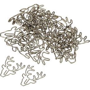 Meccanixity Paper Clip Deer على شكل حيوان لطيف مزخرف مقاطع المرح الإشارات المرجعية 1.9 بوصة نغمة البرونز لتنظيم Office Home ، حزمة 20