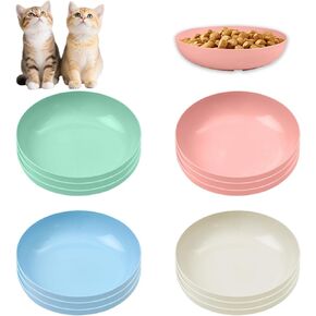 12 PCS Food Bowls ، 5.5 "أطباق القطط الإرهاق ، وعاء التغذية الضحلة للقطار للطعام والماء ، والقطط ، والقط القصيرة (12 صورة)