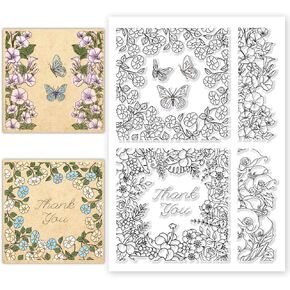 أوراق زهرة chgcraft خلفية إطار ختم صافي إطار زهرة ختم السيليكون الشفاف لبطاقات DIY Scrapbort