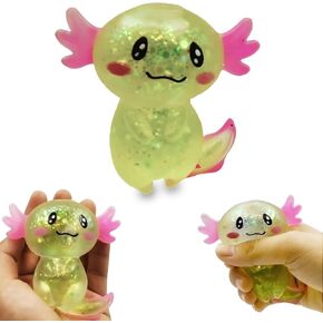 لعبة كرات الإجهاد Axolotl المضحكة ، كرات السكر Axolotl تململ لعبة للأطفال والبالغين ، لعبة بريق بريق مطار لتخفيف الإجهاد و ADHD التوحد
