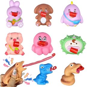 Squeeze Fidget Jall - 9pcs سلة عيد الفصح لسان الضجة الحسية للأطفال البالغين ، هدايا لعيد ميلاد عيد الفصح عيد الميلاد ، ألعاب حمام لطيفة الأولاد الفتيات 3-12