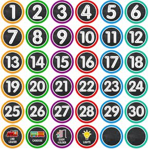 36pcs تصطف على المواقع للأرضية 4 بوصة علامات بقعة ملصقات الفصل الدراسي رقم تشكيلة النقاط ملصقات ملصقات الأرض