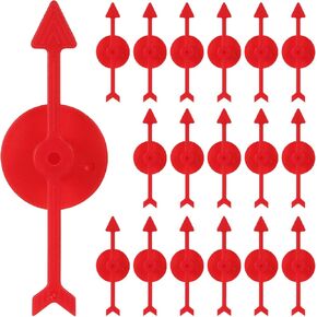 FAVOMOTO 25PCS لعبة الدوران - المغازل المغناطيسية لمغازل الألواح البيضاء ، Spintor Cup Cup Spinners Game Game Pointer Plastic Arrow Pack لتدوير اللون الأحمر ، 7.20x20x1.00cm